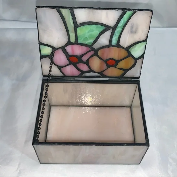 STAINED GLASS Judaica Hebrew Symbol JEWELRY BOX trinket box - Picture 9 of 11